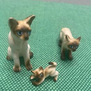 Vintage Porcelain Siamese Cat Figurines